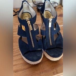 Navy Michael Kors wedges